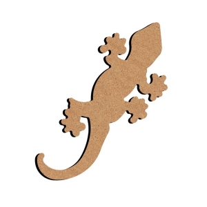 Gecko 4 en bois - 12 x 6 cm