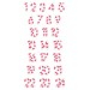 Set of 24 digits 3D stickers - candy cane