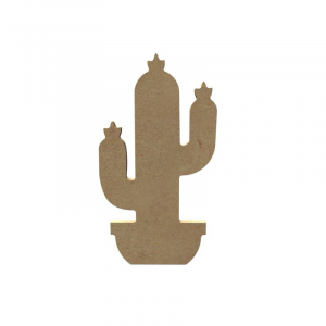 Cactus 3 tiges en bois - 15 cm