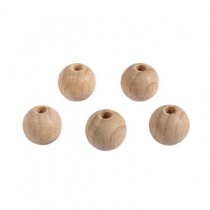Wooden bead bag 35 beads - 15 mm