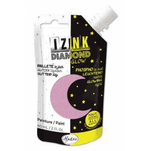 IZINK pastel pink Glitter and Phosphorescent Paint