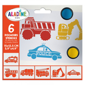 Set of 6 vehicle stencils - Children