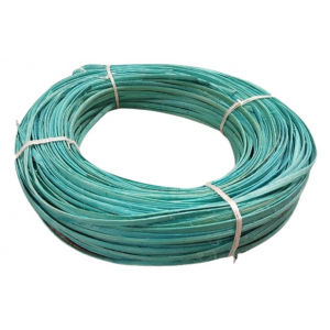 Flat oval rattan core blue turquoise in coil 250 g