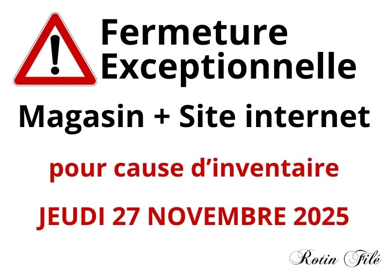 Fermeture pour cause d'inventaire - Magasin + site - Jeudi 27 novembre 2025