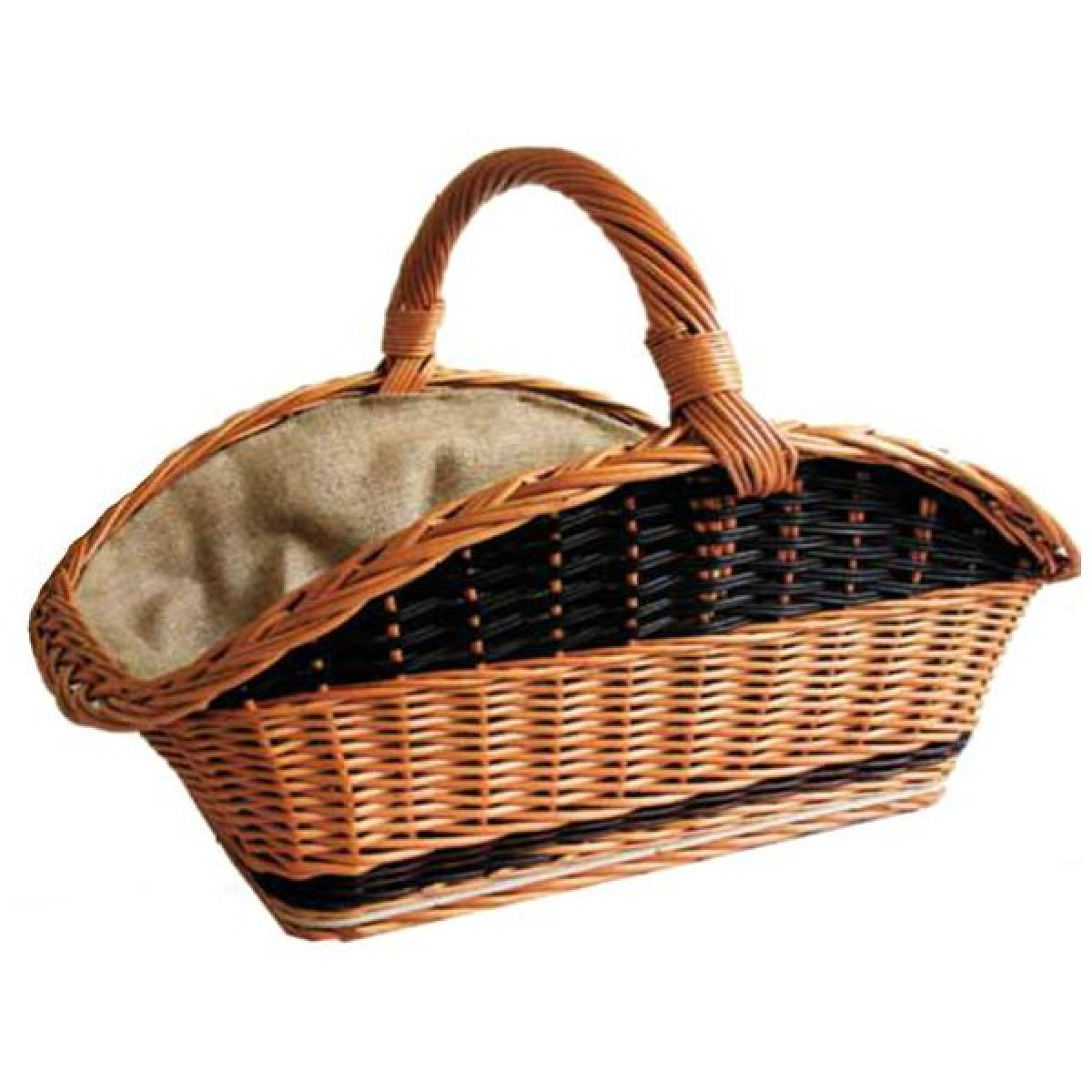 Panier à Bois en Osier Brut & Buff