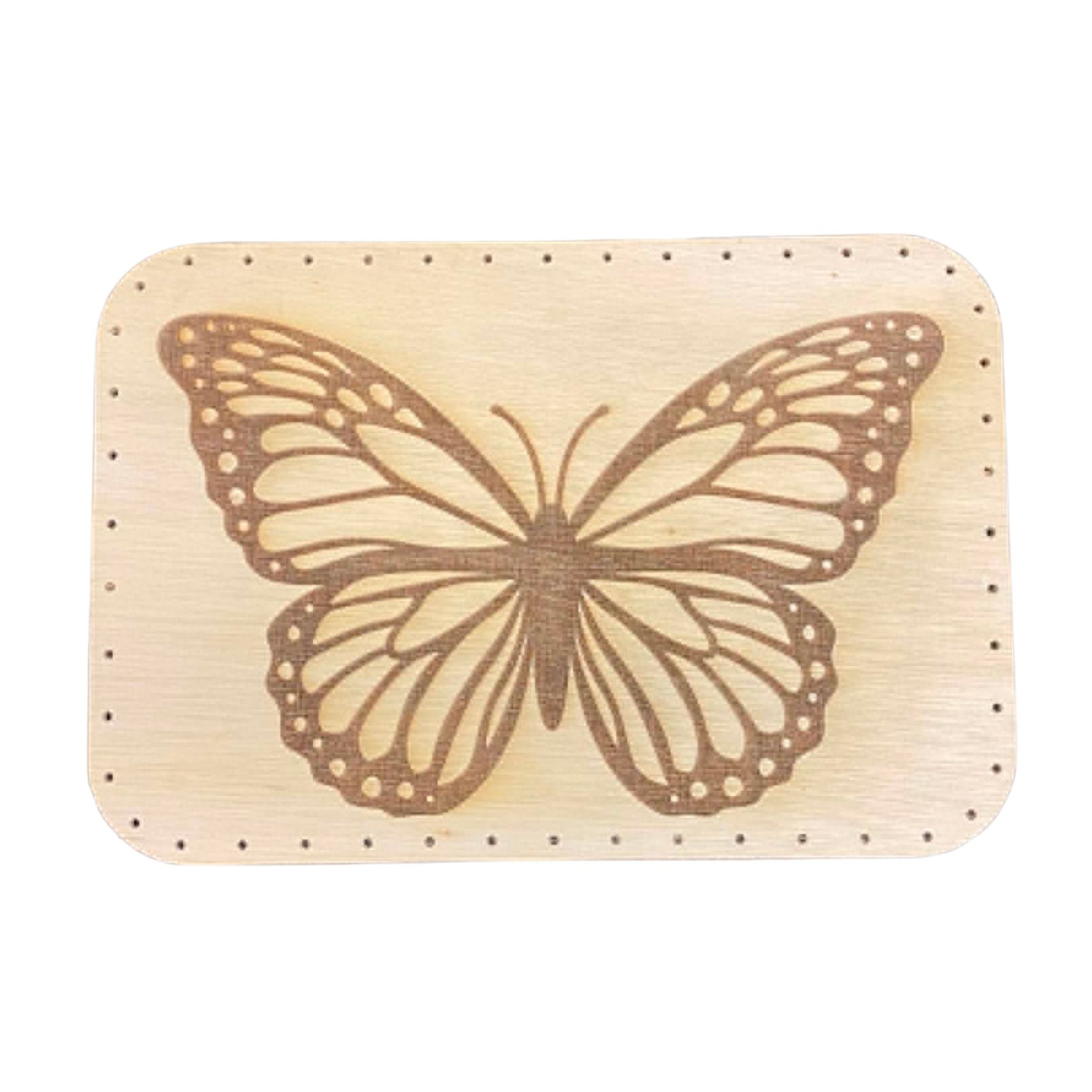Fond rectangle arrondi contreplaqué 30/20 cm – Gravé Papillon