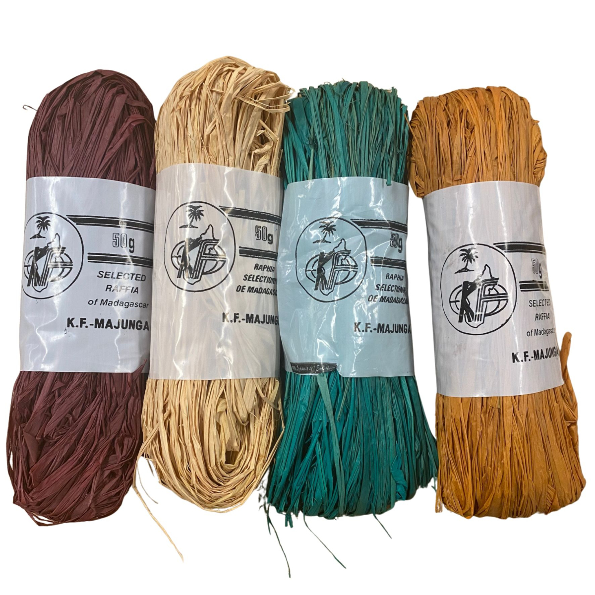 Raphia – Lot de 4 Pelotes 50 gr – Couleurs Automnales - Arrivage spécial