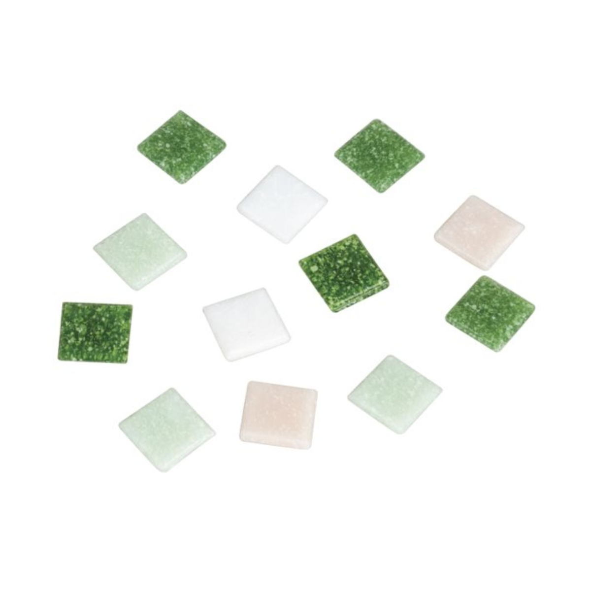 Pierres de mosaïque 1x1 cm assort. vert – Seau de 1 kg, environ 1 500 pcs