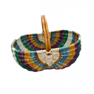 Basket on multicolored rattan hoops 1 big size