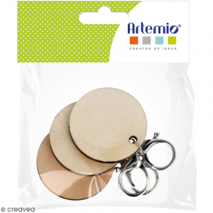 Set of 3 round key rings 5 x 0.5 cm