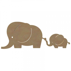 Famille éléphants en bois