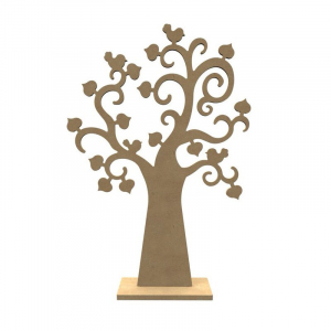 Arbre coeur + socle en bois à décorer