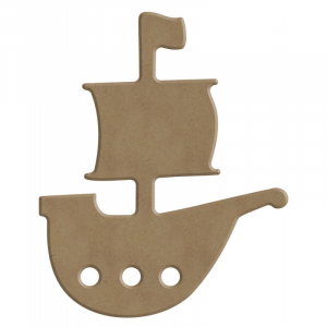 Bateau de pirate en bois - 10 cm