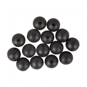 10 wooden beads diameter black matte