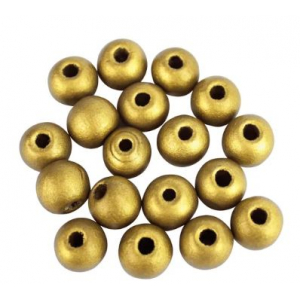 10 wooden beads golden diameter