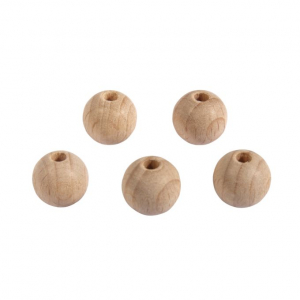 Perle en bois de 15 mm - sachet de 15 perles
