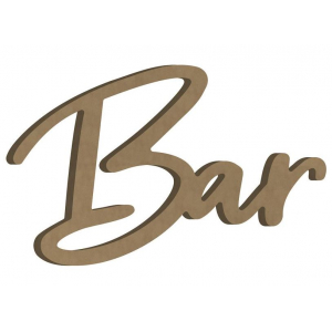 Mot "BAR" en bois 38 x 25 cm
