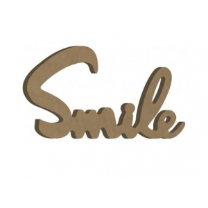 Mot "SMILE" en bois 20 x 12 cm