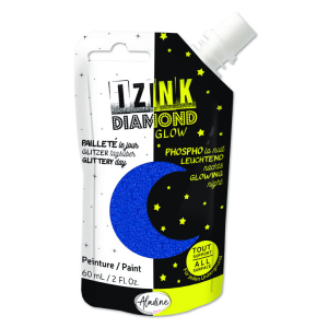 IZINK Blue Glitter and Phosphorescent Paint