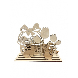 Wooden Easter decoration n°2 - 5 pieces