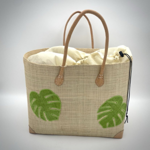 Cabas Beige "Feuille" - PM