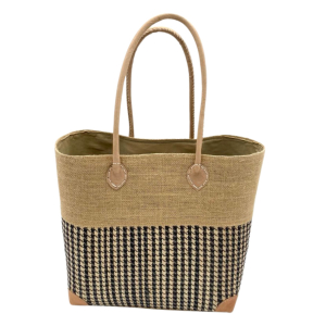 2-tone checked tote bag - pM