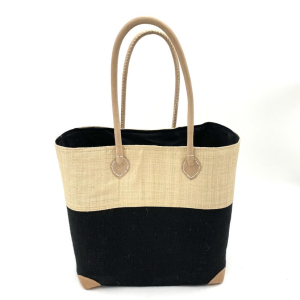 2-tone black shopping bag - MM