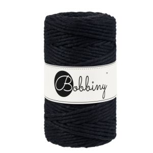 Corde peignée macramé noire - 5 mm