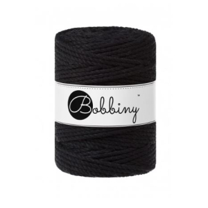 Macramé twisted rope 3 strands black - 5 mm