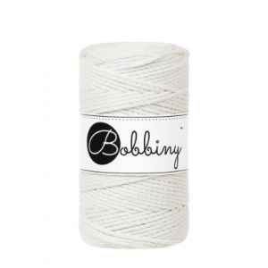 Macramé twisted cord 3 strands off-white - 3 mm