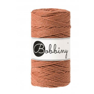 Macramé twisted cord 3 strands terracotta - 3 mm