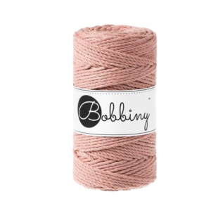 Powder pink macramé cord 3 strands - 3 mm