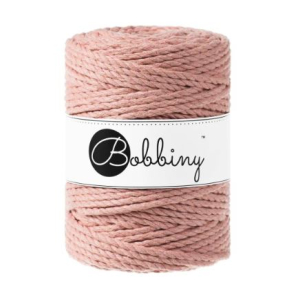 Macramé twisted rope 3 strands pink powder - 5 mm