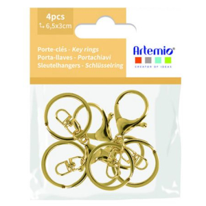 Set of 4 golden key rings