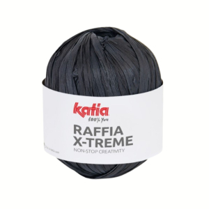Black paper raffia for crochet - 100g
