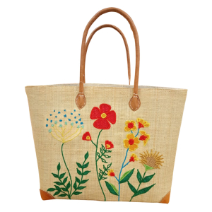 Cabas Fleurs Multicolore en rabane