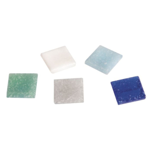 Pierres de mosaïque 2x2 cm assort. bleu cl. – Seau de 1 kg, env. 350 pcs