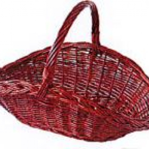 Panier à bois osier brut et blanc
