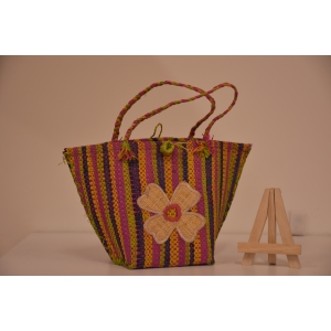 Cabas enfant anses raphia multicolor