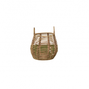 Large natural rattan openwork basket