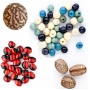 10 perles naturelle chocho rouge et noire