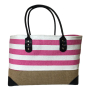 Pink navy tote bag