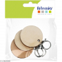 Lot de 3 porte-clés rond 5 x 0.5 cm