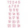 Set of 24 digits 3D stickers - candy cane