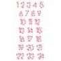 Set de 24 chiffres 3D autocollants - forme sucre d